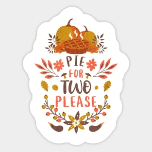 Pie For Two Thanksgiving Pregnancy Announcement Sticker